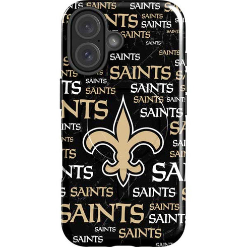 NFL New Orleans Saints Black Blast iPhone 16 Plus Magsafe Impact Case